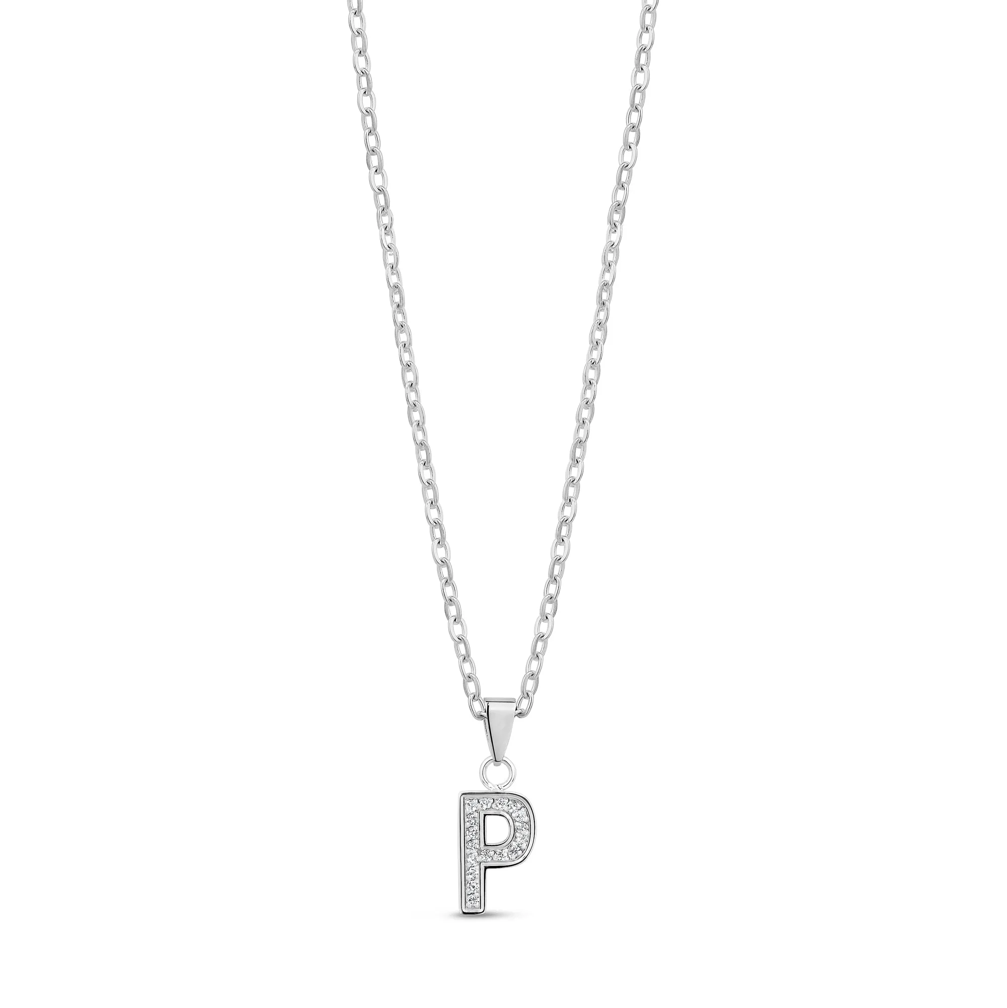Stone-Set Initial Pendant