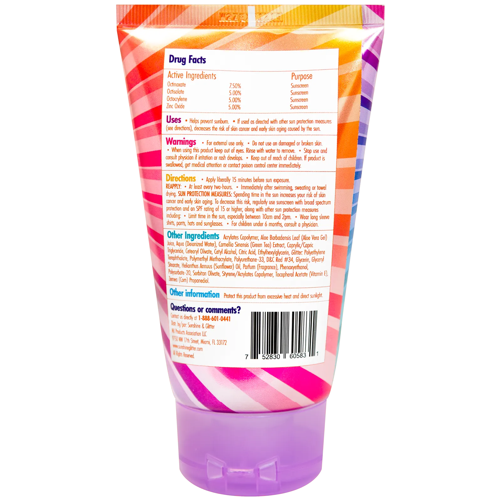 Sunshine & Glitter Sea Star Sparkle Party Cake SPF 50 Glitter Sunscreen