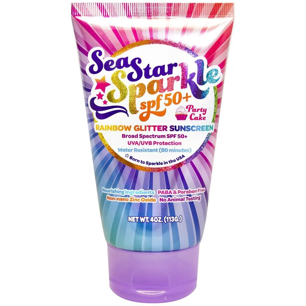 Sunshine & Glitter Sea Star Sparkle Party Cake SPF 50 Glitter Sunscreen