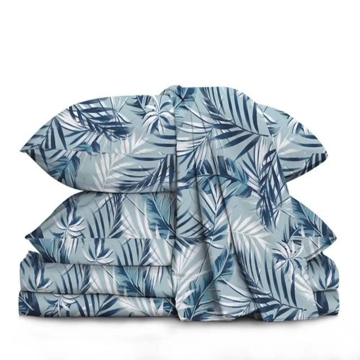 Supima Cotton Satin Bedsheets (Antimicrobial) - Tropical Palm