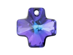 Swarovski 6866 20mm Cross Pendant Crystal Heliotrope