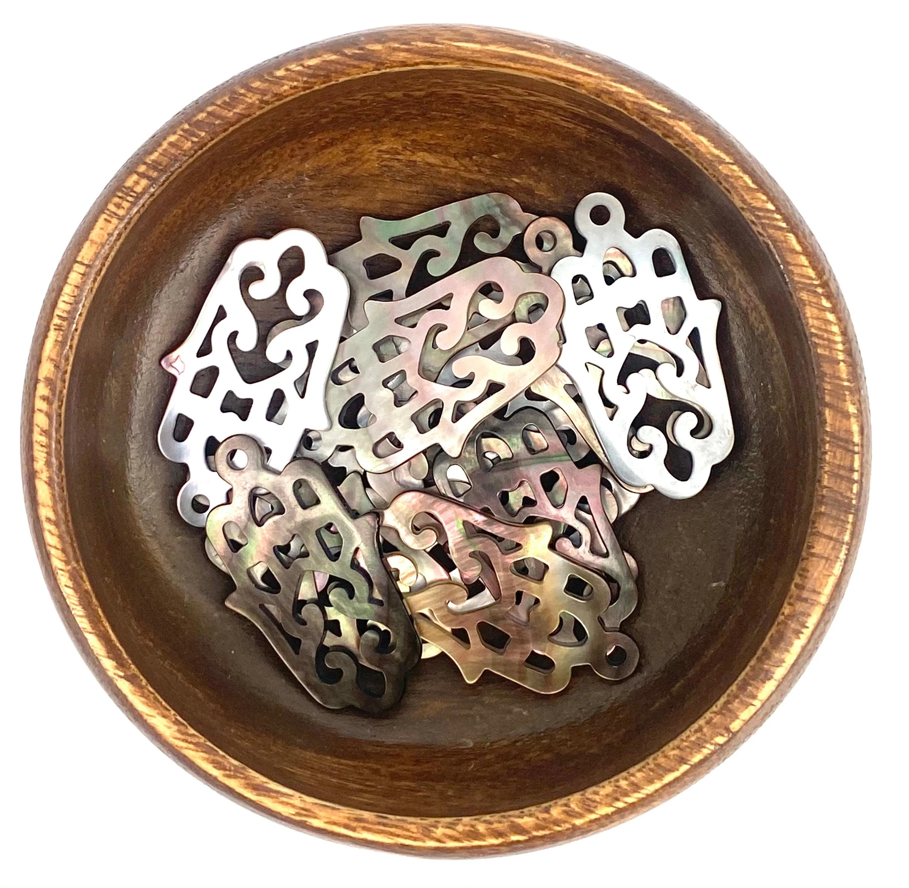 Tahitian Mother Of Pearl Palm Beads, Sku#M535