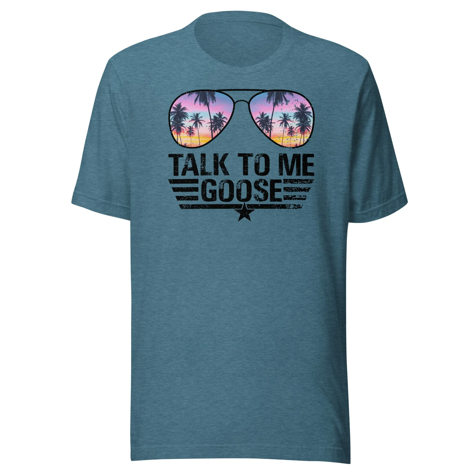 Talk To Me Goose Palm Tree Glasses Bella Canvas 3001 Tee