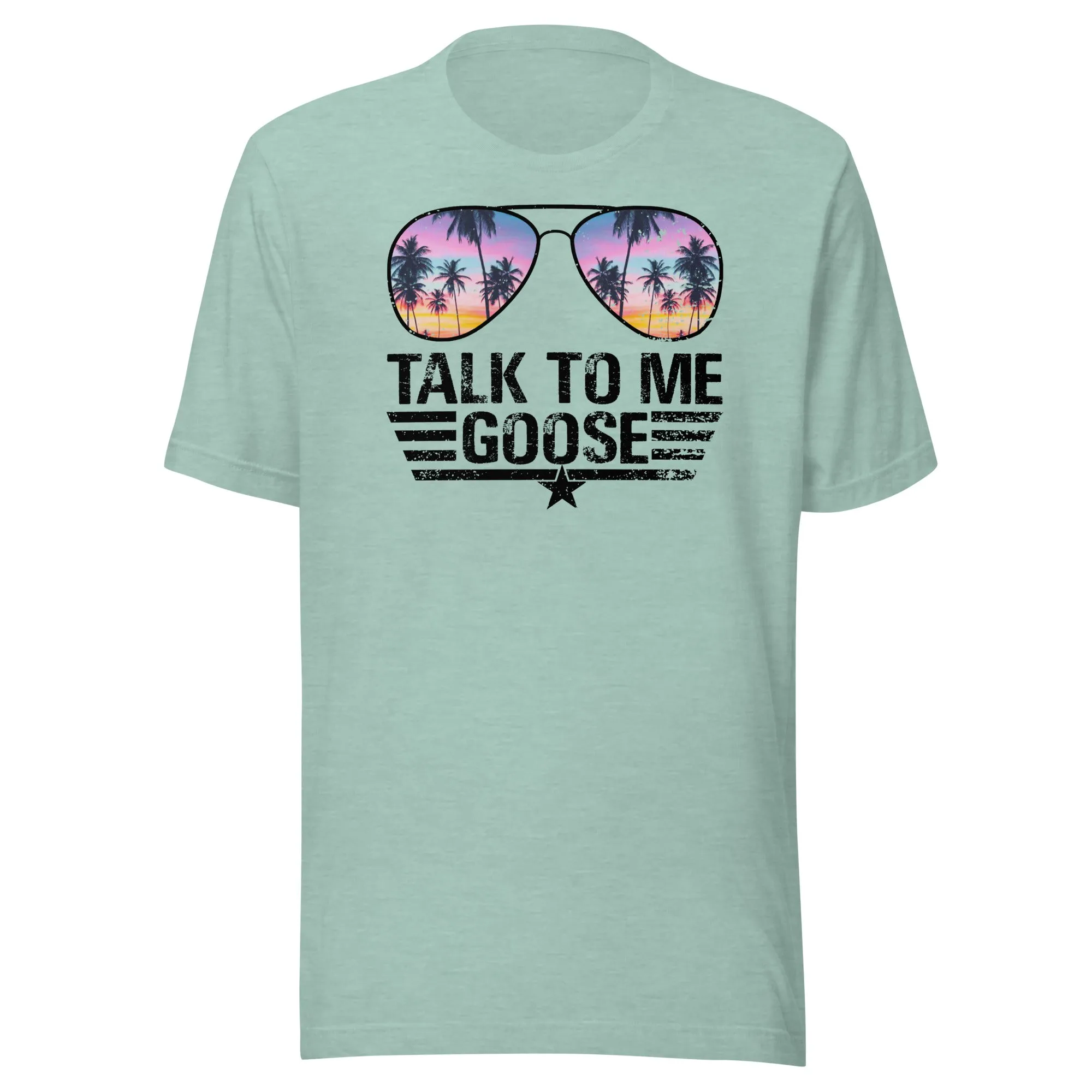 Talk To Me Goose Palm Tree Glasses Bella Canvas 3001 Tee