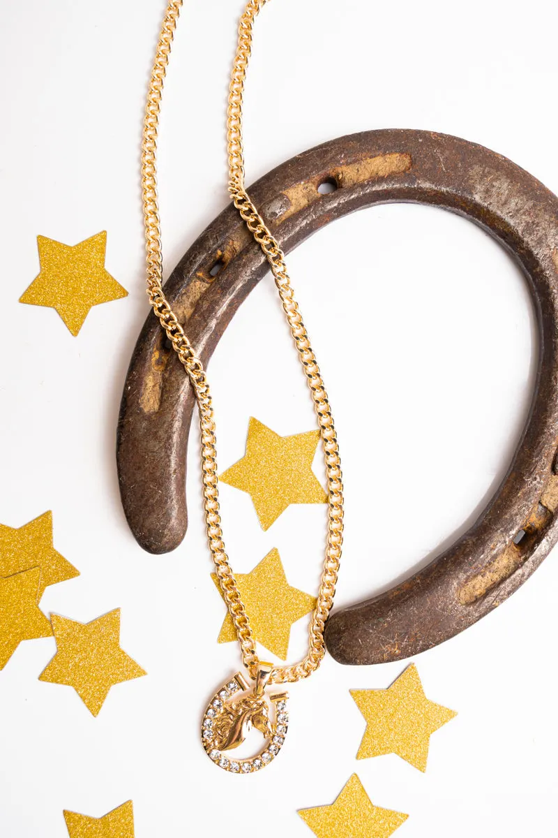 The Mane Event Crystal Goldtone Necklace