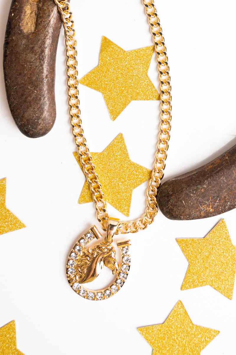 The Mane Event Crystal Goldtone Necklace