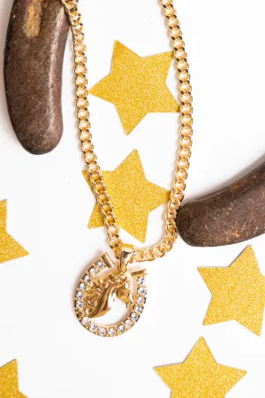 The Mane Event Crystal Goldtone Necklace