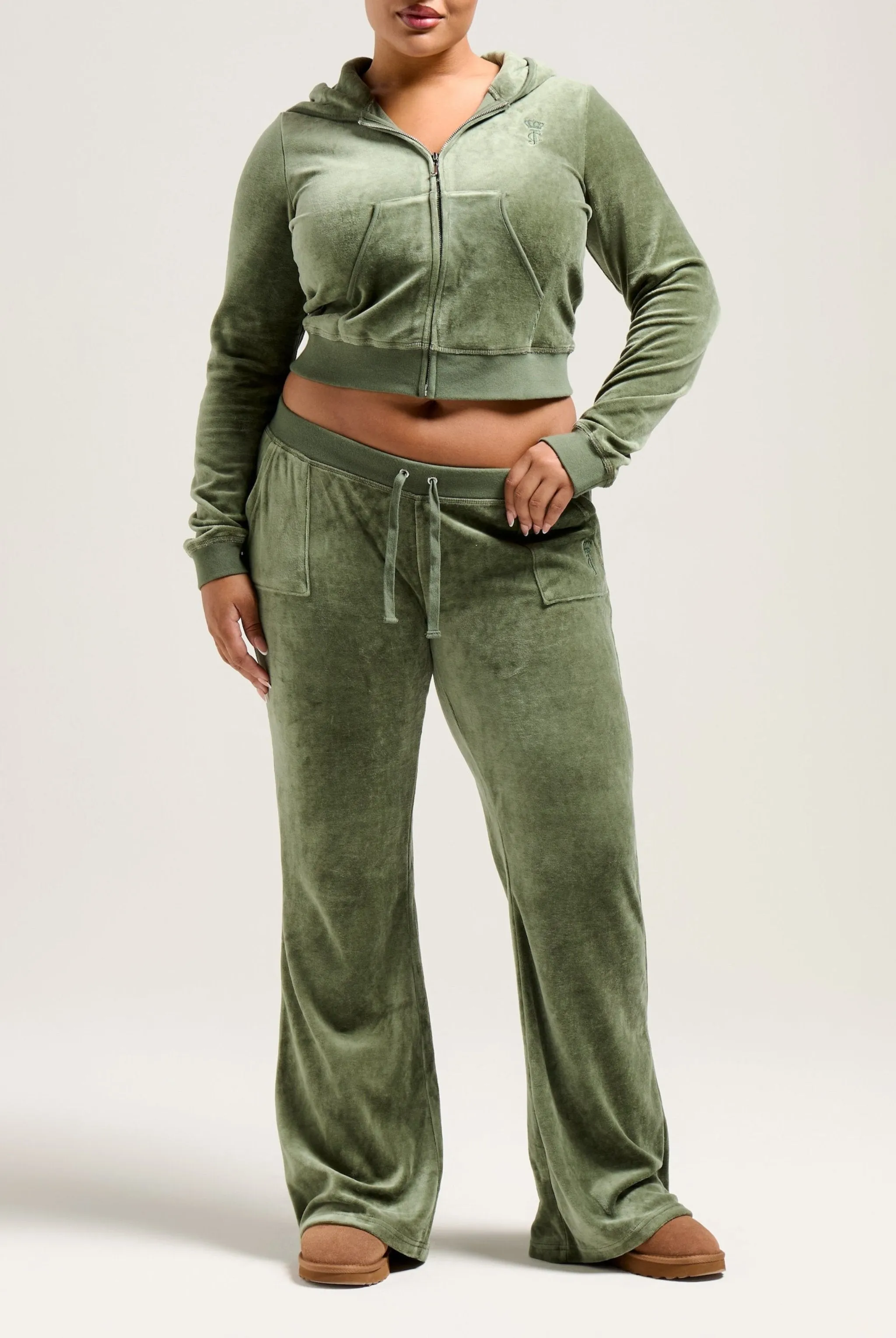 THYME ULTRA LOW RISE BAMBOO VELOUR HERITAGE POCKETED BOTTOMS
