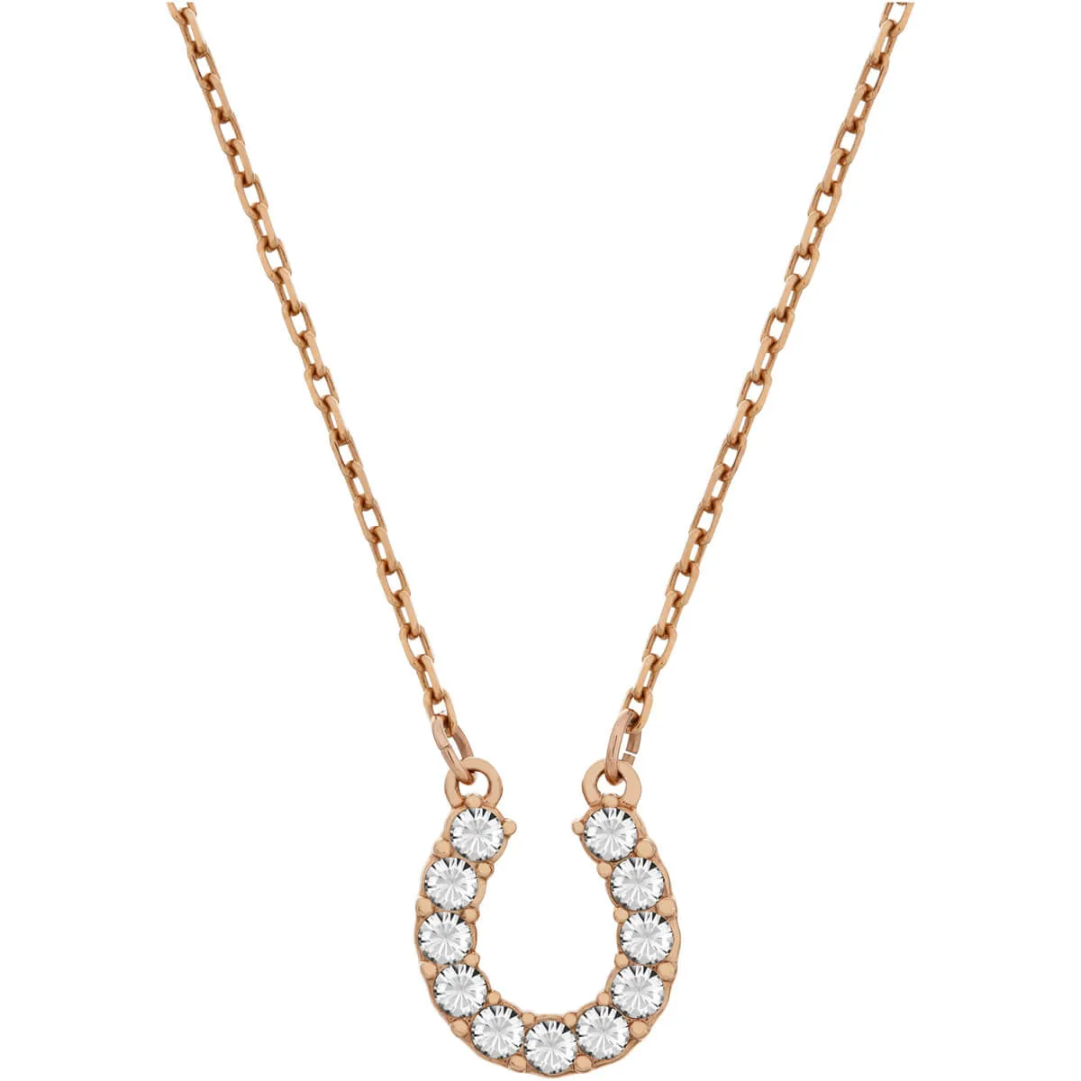 Towards Horseshoe White Rose Gold Plating Pendant Necklace
