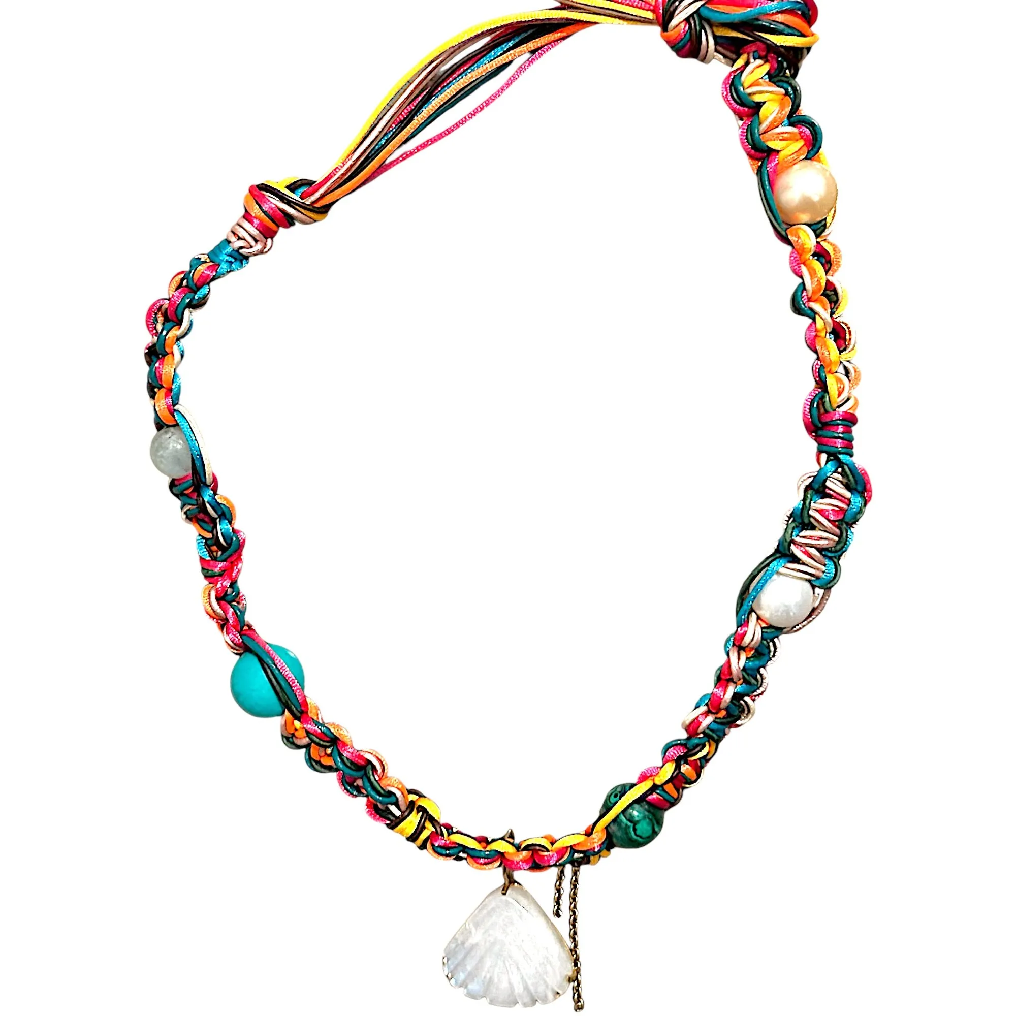 Tropical Neon Glow Seashell Rockstar Choker