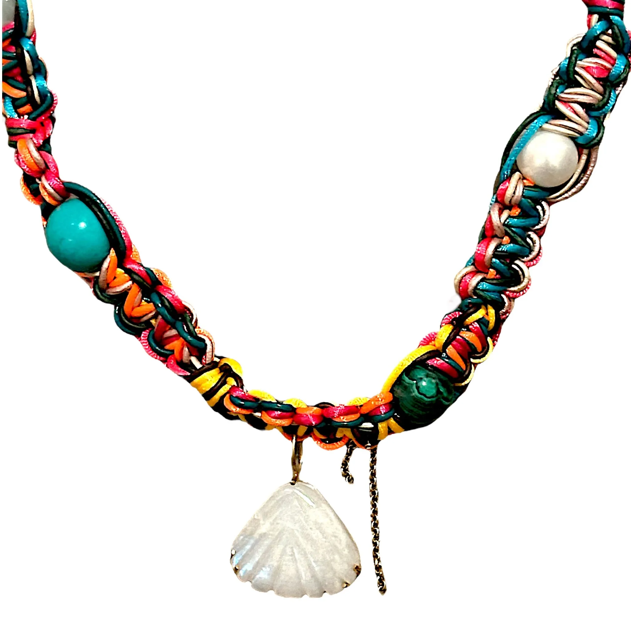 Tropical Neon Glow Seashell Rockstar Choker