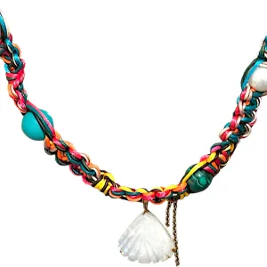 Tropical Neon Glow Seashell Rockstar Choker