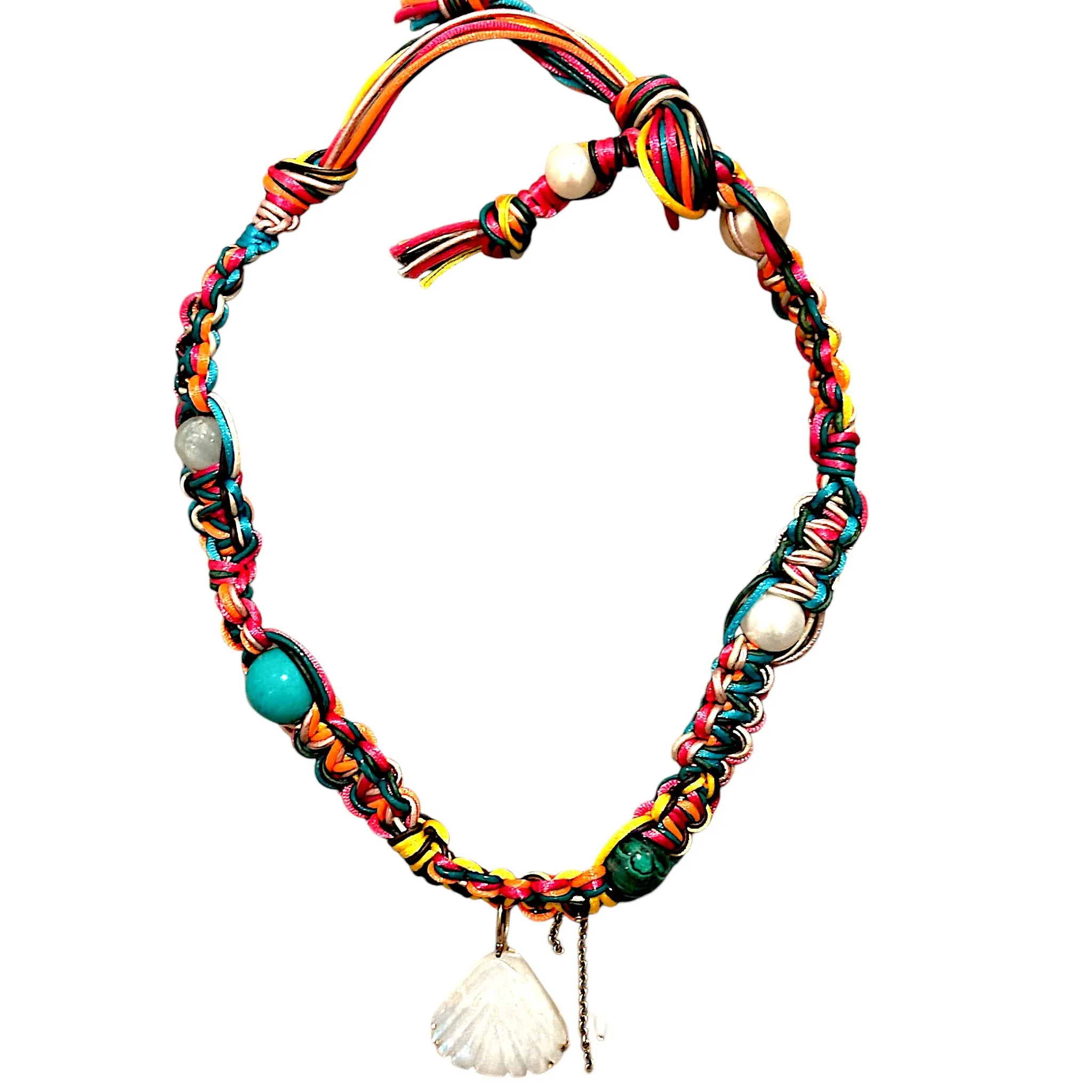Tropical Neon Glow Seashell Rockstar Choker