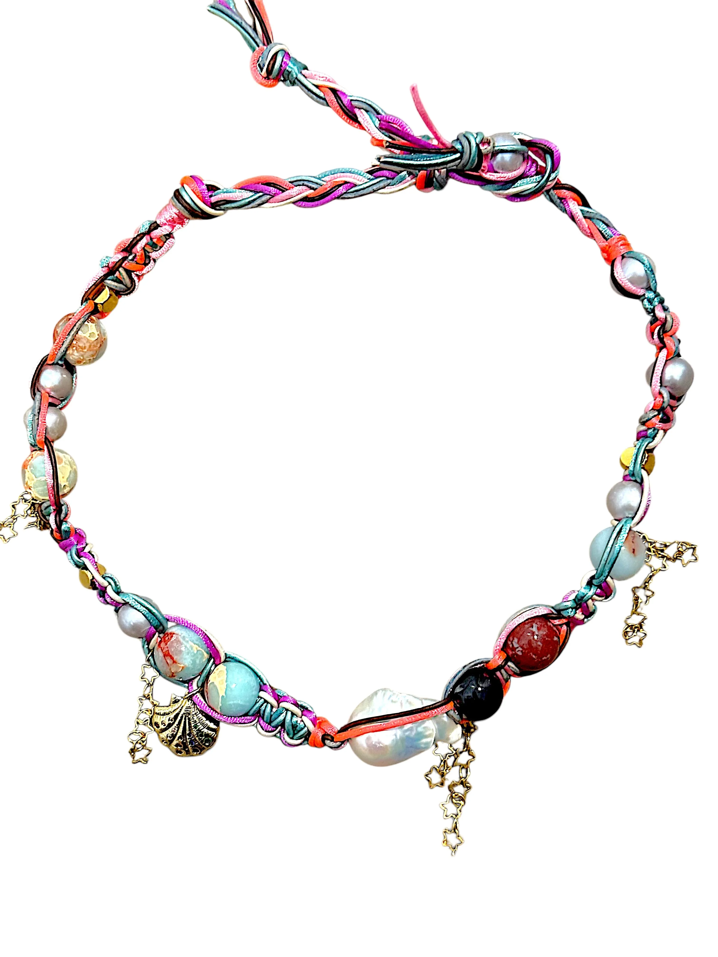 Tropical Neon Star Shell Rockstar Choker