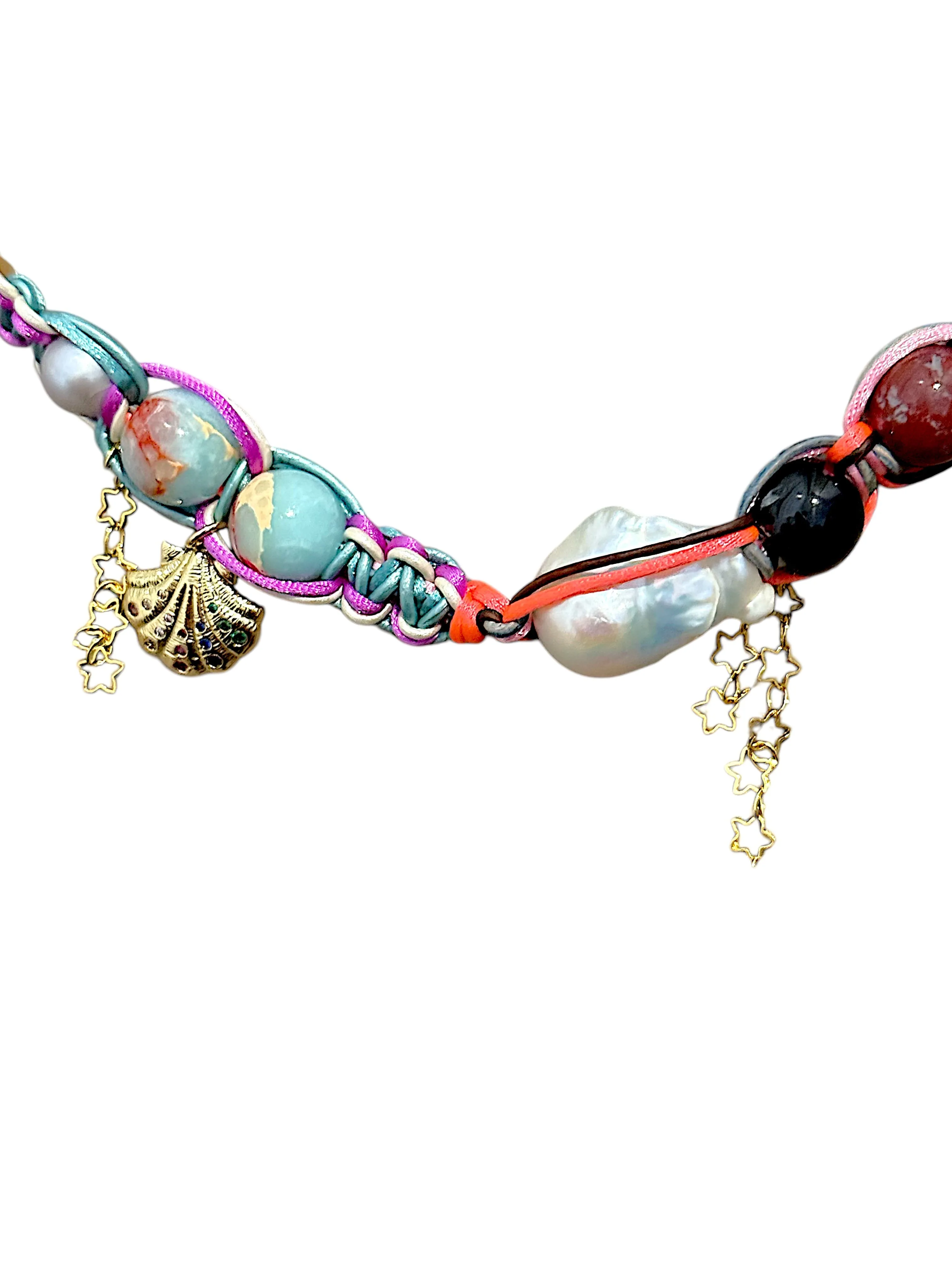 Tropical Neon Star Shell Rockstar Choker