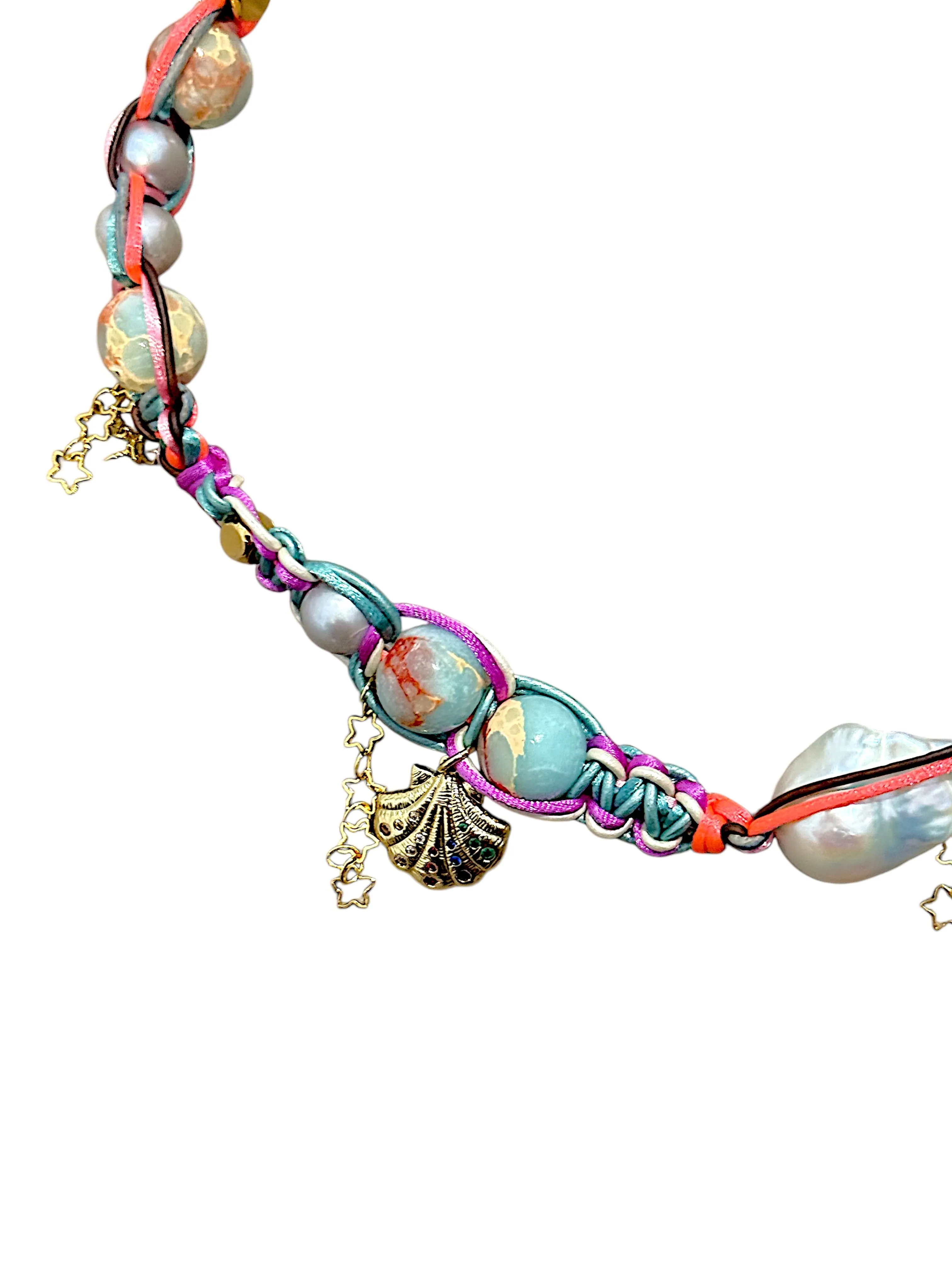 Tropical Neon Star Shell Rockstar Choker