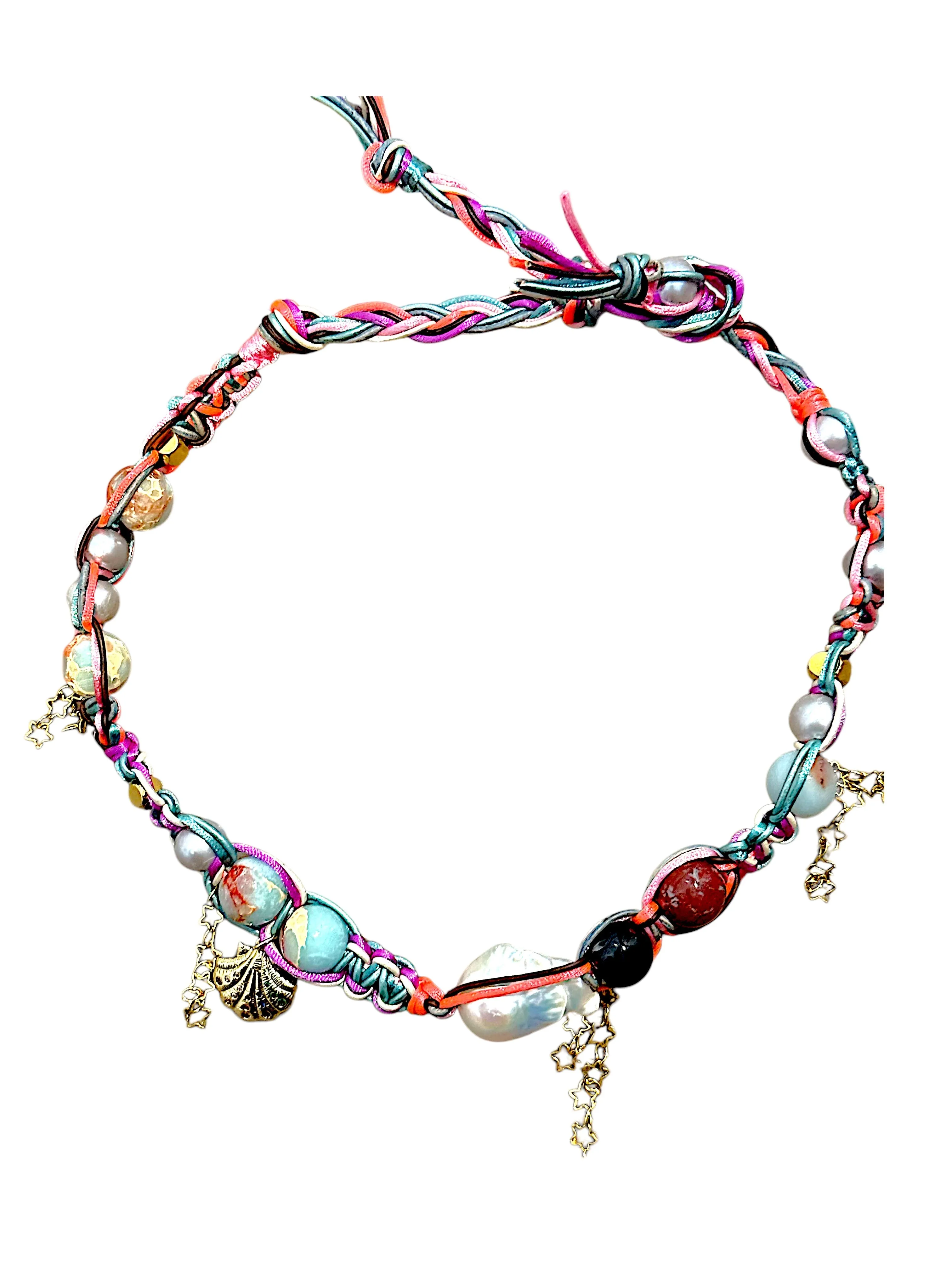 Tropical Neon Star Shell Rockstar Choker