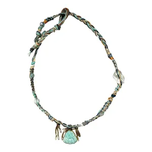 Tropical Seashell Leather Rockstar Necklace