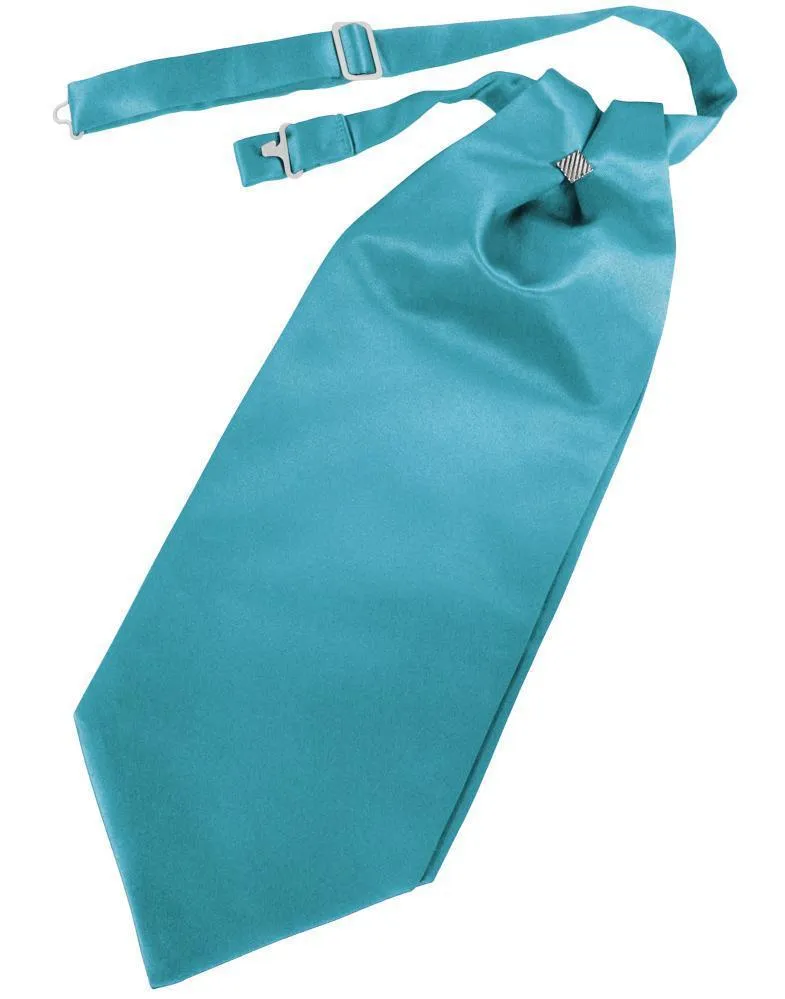 Turquoise Solid Satin Kids Cravat