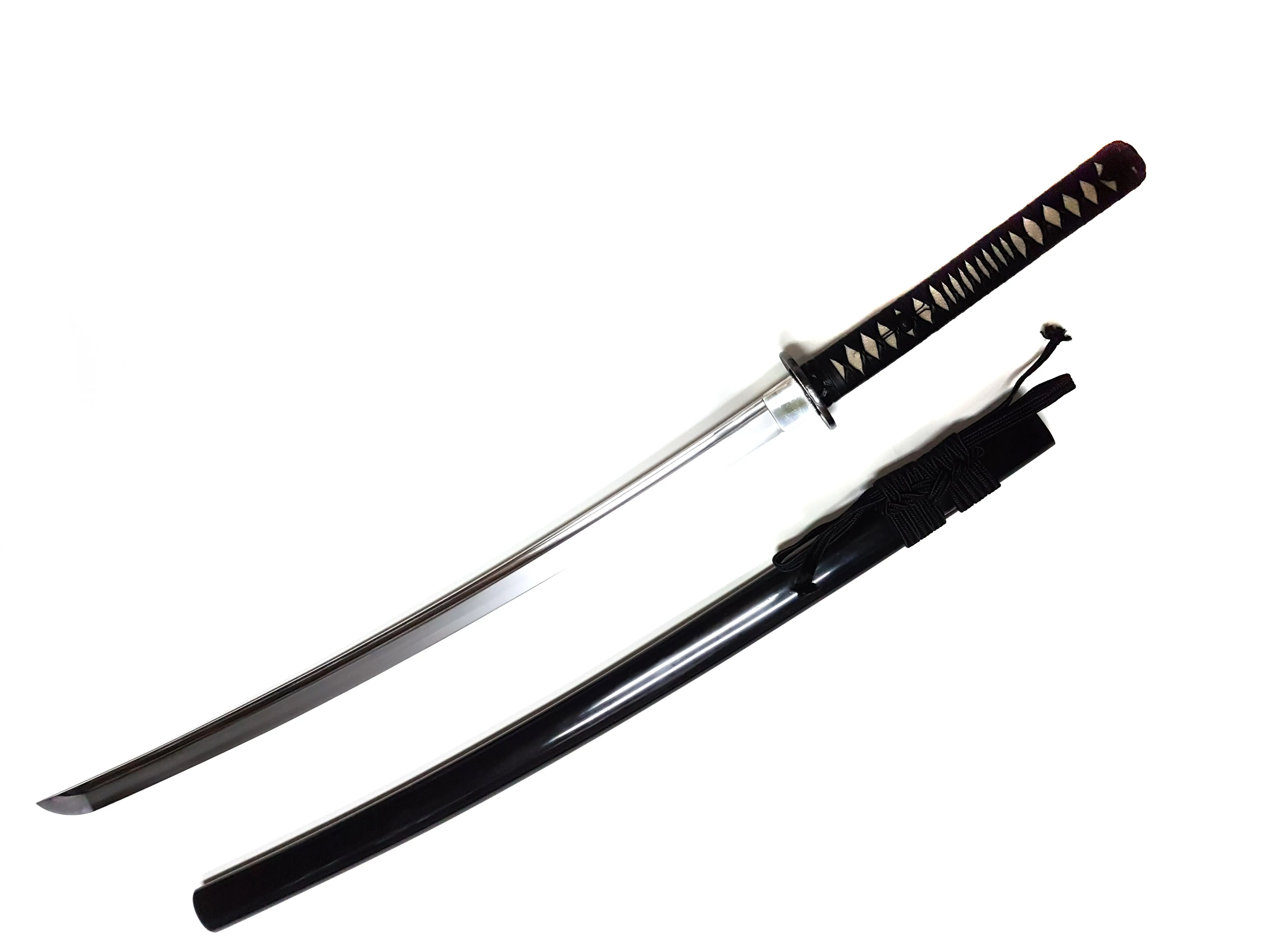 Turtle-themed katana with hand carved iron tsuba