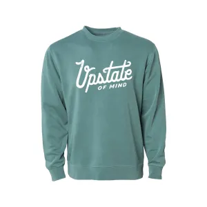 Upstate of Mind - Heritage Script Crewneck - Forest Wash - Extra Large