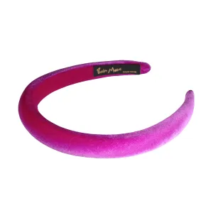 Velvet 1.5 cm Padded Fuchsia Headband