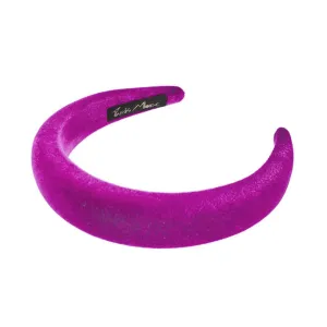 Velvet 3 cm Padded Fuchsia Headband