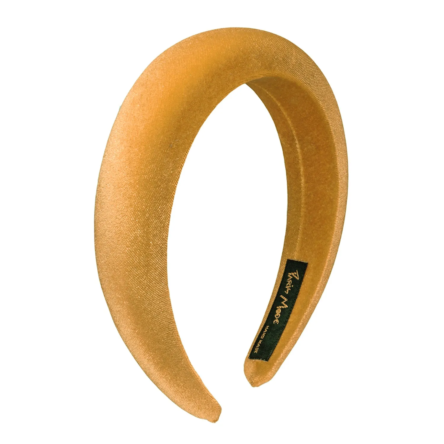 Velvet 3 cm Padded Mustard Headband