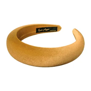 Velvet 3 cm Padded Mustard Headband