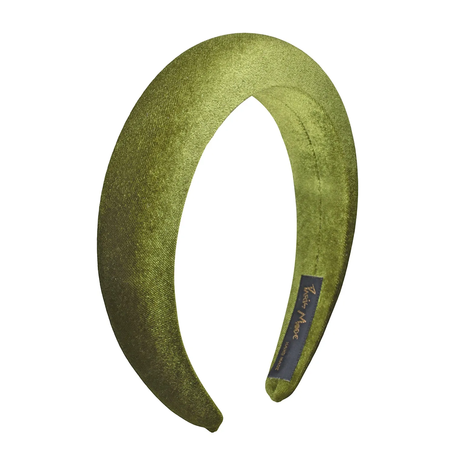 Velvet 3 cm Padded Olive Headband