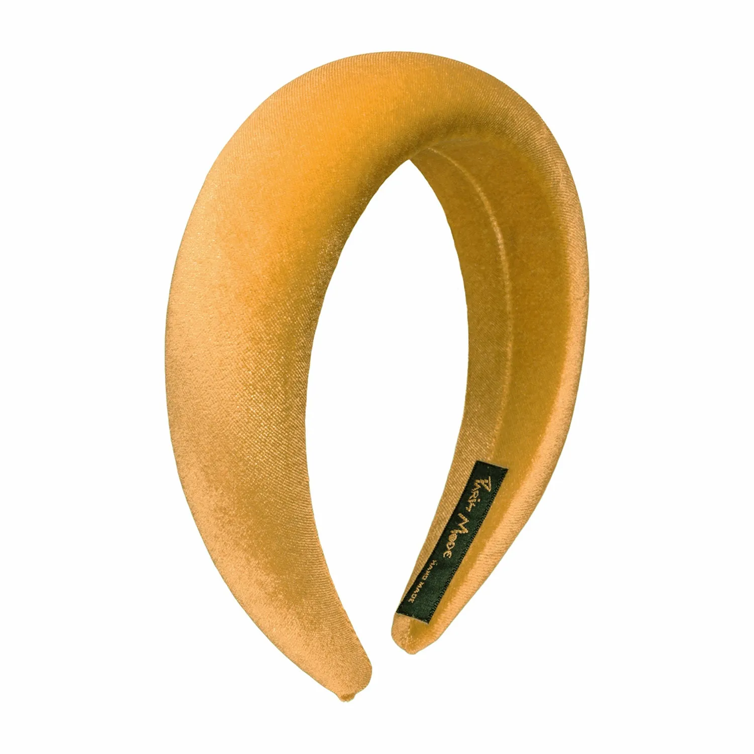 Velvet 4 cm Padded Mustard Headband