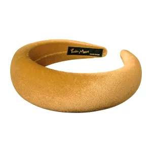 Velvet 4 cm Padded Mustard Headband