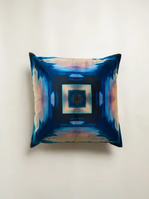Velvet Indigo Squares Square Pillow Cover