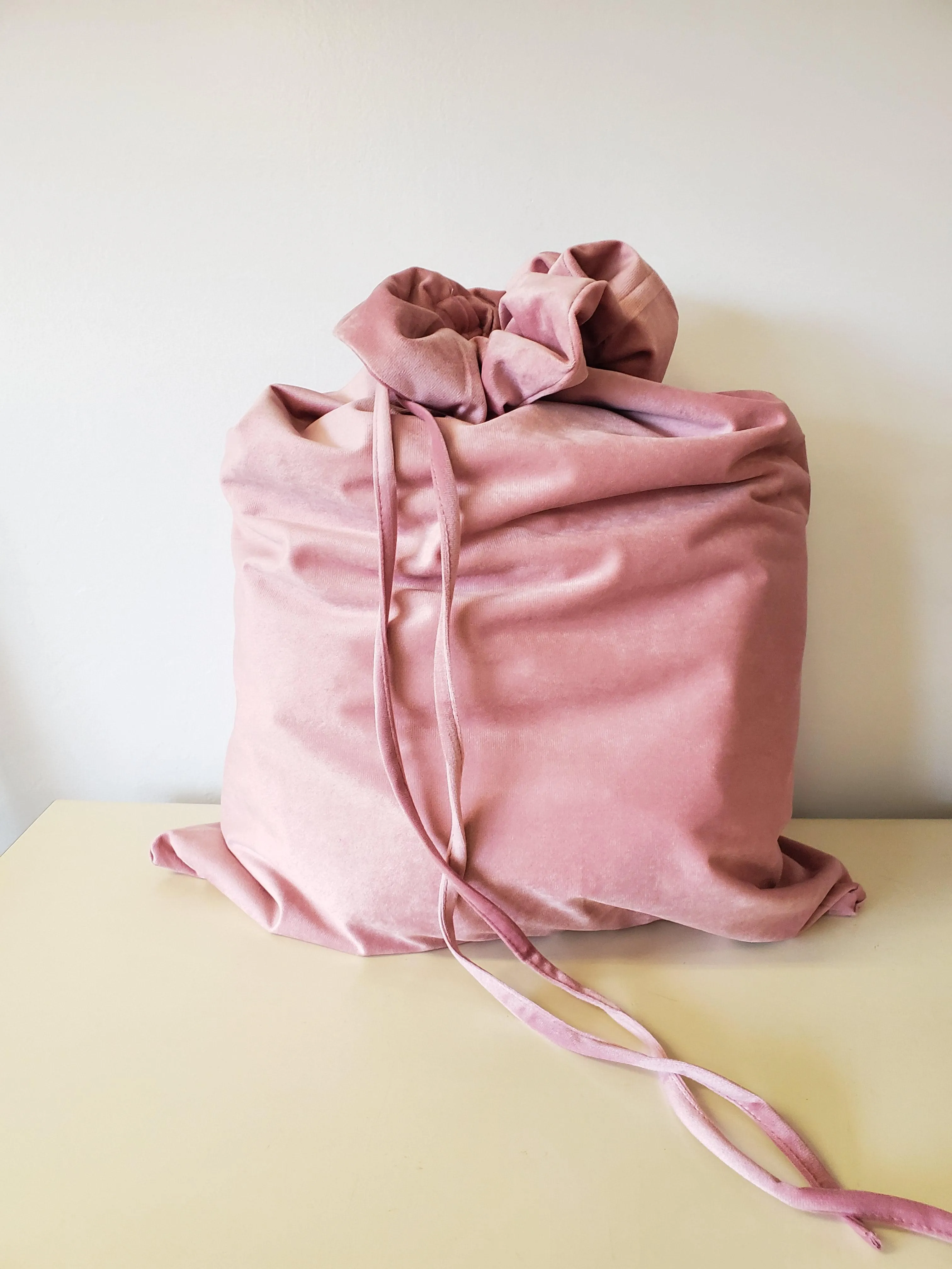 Velvet Santa Sack - Blush SUB/HTV