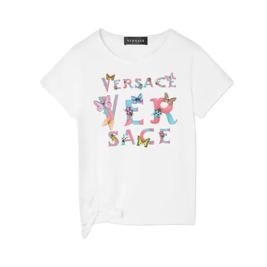 VERSACE LOGO KIDS T-SHIRT WHITE/MULTICOLOR