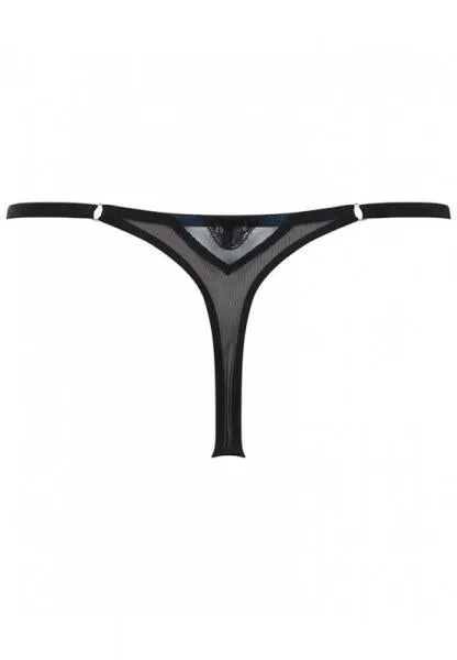 VIP Confession Strappy Thong - Black/Teal -