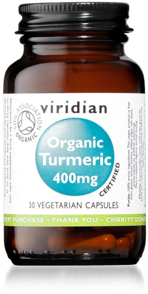 Viridian Organic Turmeric 400mg 30 Capsules