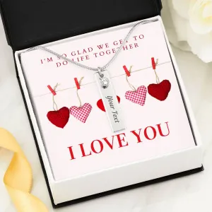 We do life together-Birthstone/Text Necklace