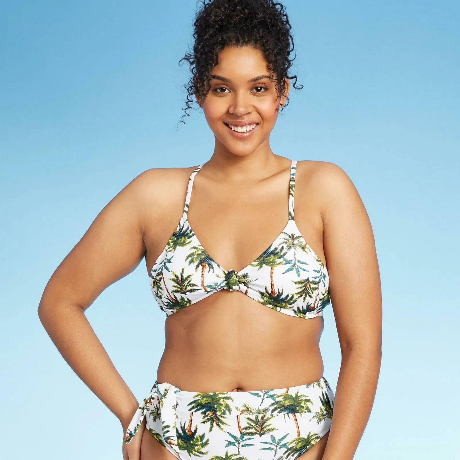 Xhilaration Women's Palm Knot Front Triangle Bikini Top